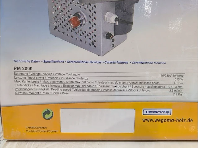 Kantenlijmer in werkplaatskast wegoma, pm2000 - afbeelding 9 van  9
