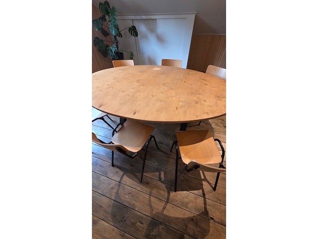 Kantine tafel met 6 stoelen - afbeelding 3 van  5