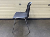 Kantinestoel grijs met chrome onderstel (100x) - afbeelding 2 van  5