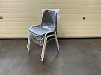 Kantinestoel grijs met chrome onderstel (100x) - afbeelding 5 van  5