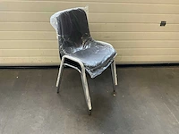 Kantinestoel zwart met chrome onderstel (100x) - afbeelding 3 van  5
