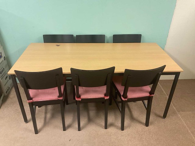Kantinetafel 180x80x74 cm met stoelen - afbeelding 2 van  3