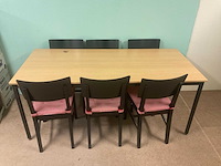 Kantinetafel 180x80x74 cm met stoelen - afbeelding 2 van  3