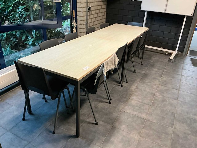 Kantinetafel (2x) met 10 stoelen - afbeelding 2 van  4