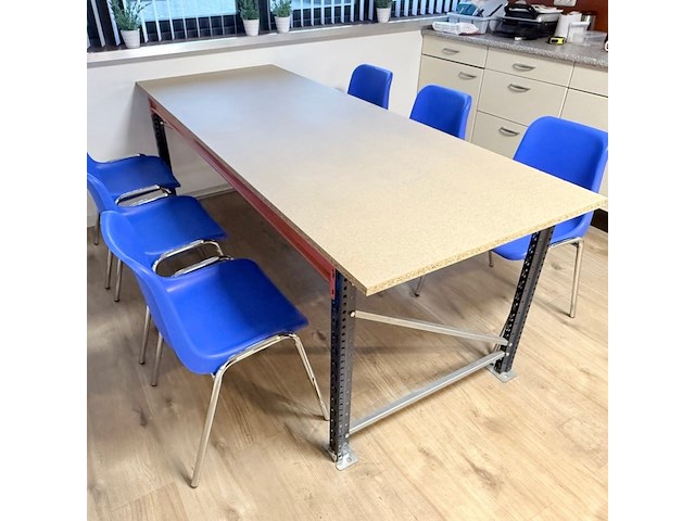 Kantinetafel + 6 stoelen, gedemonteerd - afbeelding 3 van  6