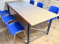Kantinetafel + 6 stoelen, gedemonteerd - afbeelding 3 van  6
