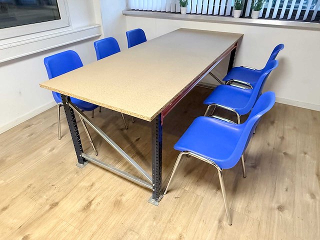 Kantinetafel incl 6 stoelen - afbeelding 2 van  6
