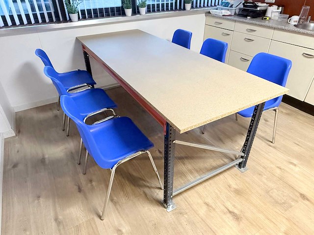 Kantinetafel incl 6 stoelen - afbeelding 2 van  6
