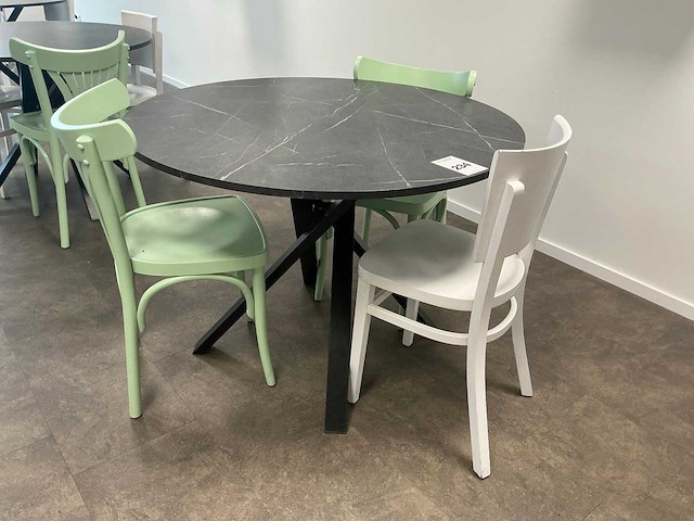 Kantinetafel met 3 stoelen (4x) - afbeelding 1 van  10
