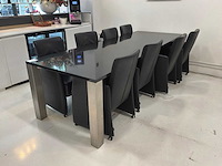 Kantinetafel met 8 verrijdbare stoelen