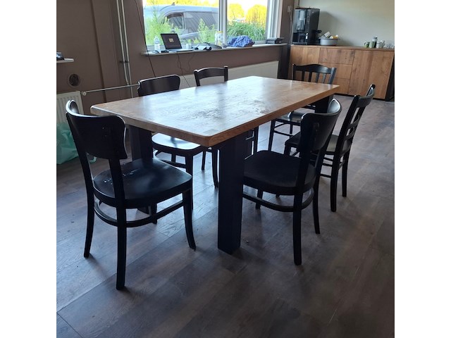 Kantinetafel met 9x diverse stoel - afbeelding 3 van  8