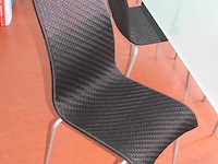 Kantinetafel met glazen blad en 6 stoelen. afmeting tafel 180 x 90 x 78 cm. let op: staat op 1e verdieping. - afbeelding 2 van  2