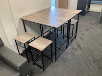 Kantinetafels met 4 krukjes (2x) - afbeelding 2 van  2