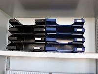 Kantoormaterialen in brandvertragende kast w.o. rekenmachines, brievenbakjes, papier, stiften etc. - afbeelding 5 van  5