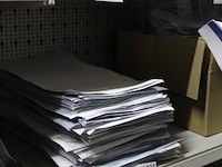 Kantoorpapier in wit en blauw met micro helmet screen - afbeelding 2 van  2