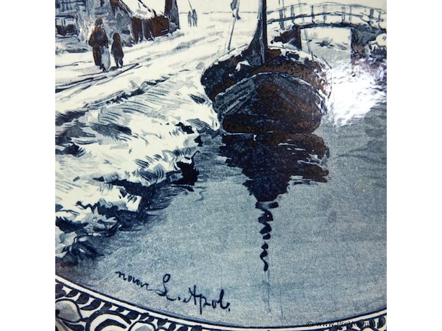 Kapitale delfstblauwe schotel - afbeelding 3 van  5