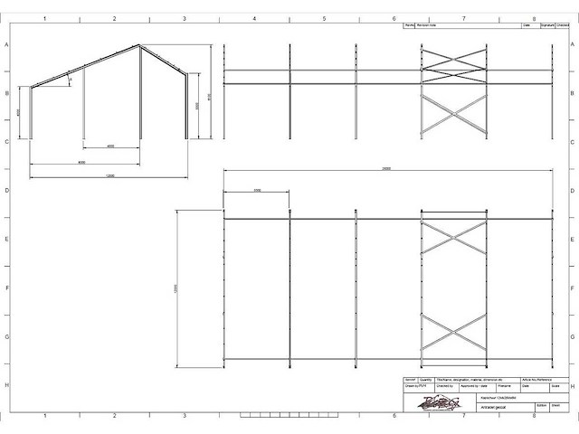 Kapschuur - staalconstructie 12 x 25 meter (300m2) - afbeelding 11 van  19
