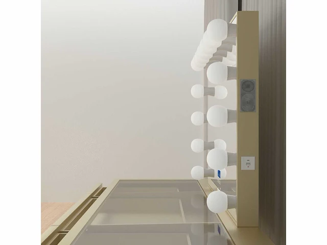 Kaptafel - geverfd mdf, gehard glazen blad - vonato - 0 - goldenaura - afbeelding 5 van  13