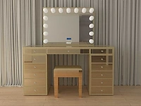 Kaptafel - geverfd mdf, gehard glazen blad - vonato - 0 - goldenaura