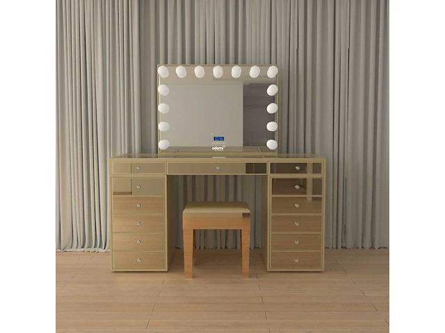 Kaptafel - geverfd mdf, gehard glazen blad - vonato - 0 - goldenaura - afbeelding 11 van  13
