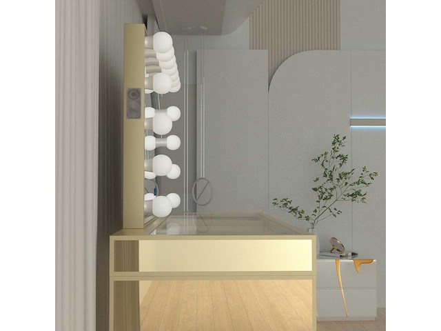 Kaptafel - vonato - goldenaura - 0 - kaptafel met spiegel en kruk - afbeelding 3 van  12