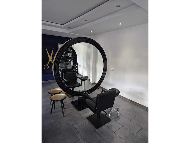 Kaptafel eiland, alpeda, round, zwart/goud - afbeelding 4 van  12