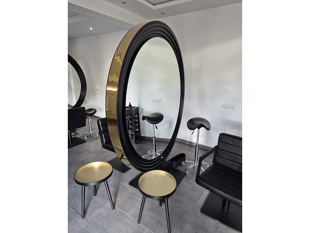 Kaptafel eiland, alpeda, round, zwart/goud - afbeelding 1 van  13