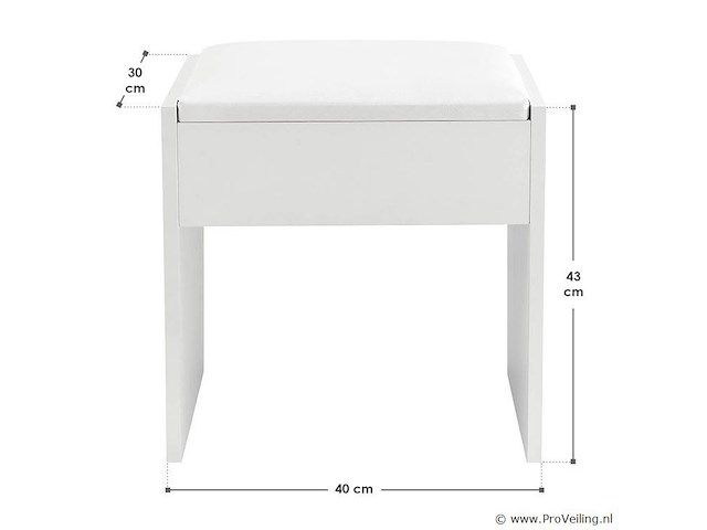 Kaptafel krukje melly wit - afbeelding 7 van  7