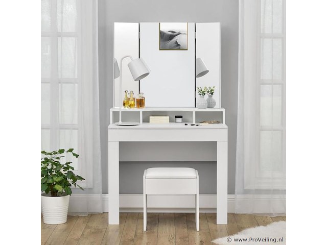 Kaptafel krukje melly wit - afbeelding 2 van  7