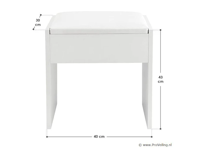 Kaptafel krukje melly wit - afbeelding 7 van  7