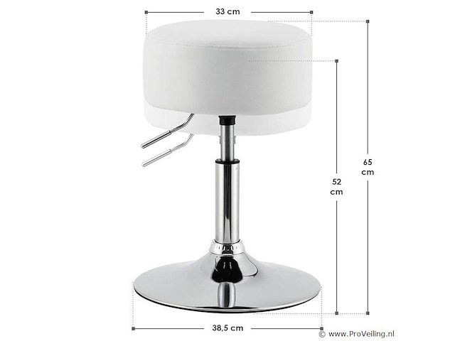 Kaptafel krukje tonia wit-zilver - afbeelding 2 van  10