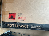 Kaptafel met inklapbare spiegel en 2 lades wit vasagle, rdt115w01 - afbeelding 4 van  4