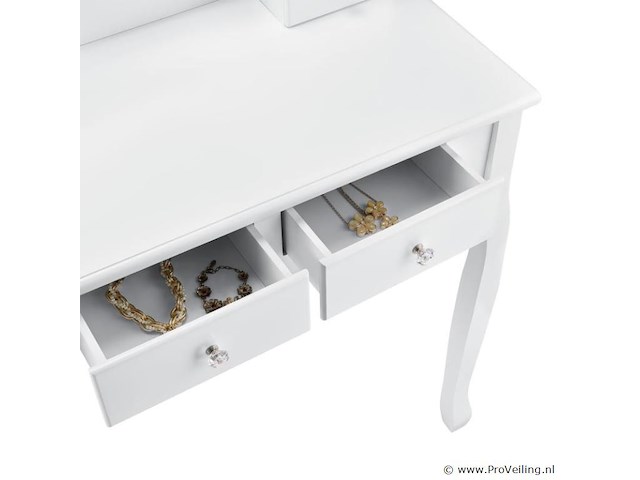 Kaptafel / schminktafel julia incl. krukje & spiegel - afbeelding 4 van  7