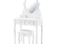 Kaptafel / schminktafel julia incl. krukje & spiegel - afbeelding 1 van  7