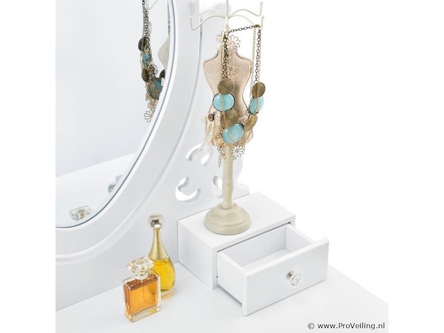 Kaptafel / schminktafel julia incl. krukje & spiegel - afbeelding 7 van  7