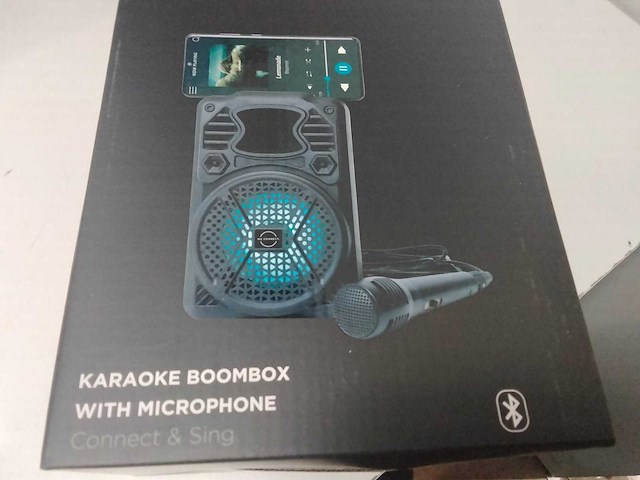 Karaoke boombox met microfoon (6x) - afbeelding 2 van  4
