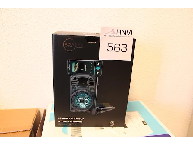Karaoke boombox met microfoon brainz - afbeelding 1 van  2