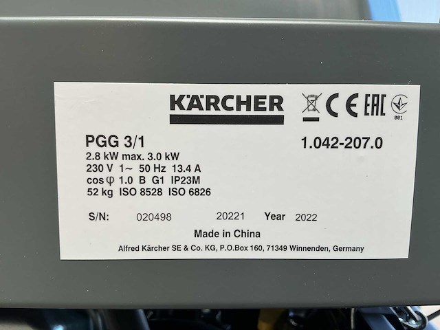 Kärcher - pgg3/1 - mobiele generator (ongebruikt) - afbeelding 10 van  10