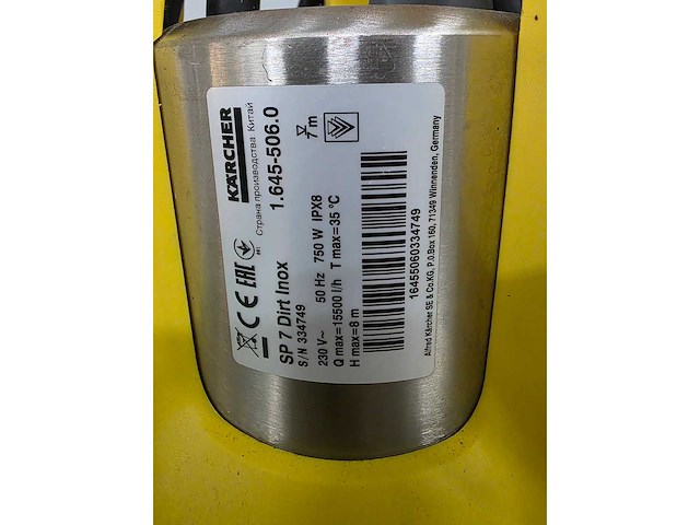 Kärcher - sp7 - dirt inox pomp - afbeelding 3 van  4