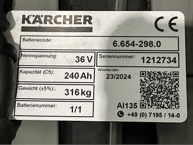 Karcher b150 r bp opzit schrob veeg/zuigmachine dubele borstels accu’s 2024 - afbeelding 9 van  17