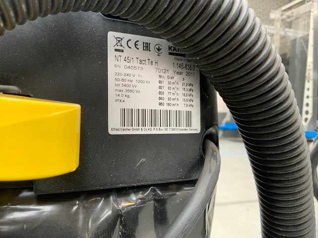 Kärcher nt 45/1 tact te h industriële veiligheids stofzuiger - afbeelding 6 van  6