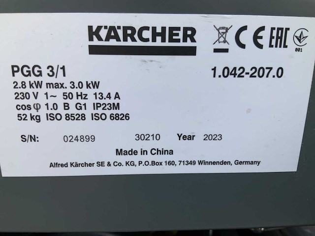 Kärcher pgg3/1 noodstroomaggregaat - afbeelding 5 van  5