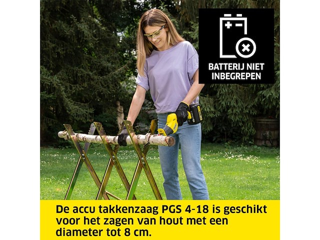 Kärcher pgs 4-18 accu-kettingzaag 8 v voor het snoeien van takken - afbeelding 2 van  5