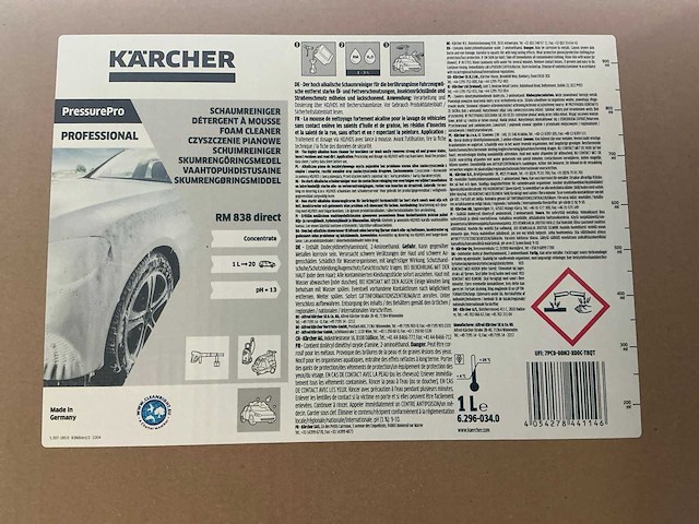 Kärcher rm 838 direct schuimreinigingsmiddel 1 liter (12x) - afbeelding 1 van  3