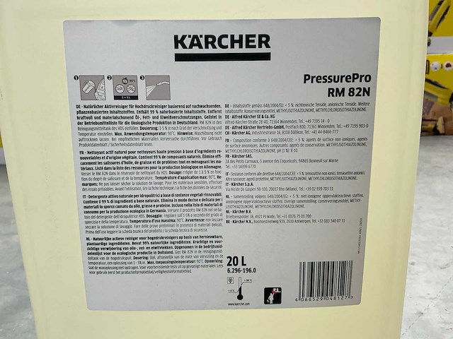 Kärcher rm82n professioneel reinigingsmiddel 20 liter - afbeelding 3 van  4