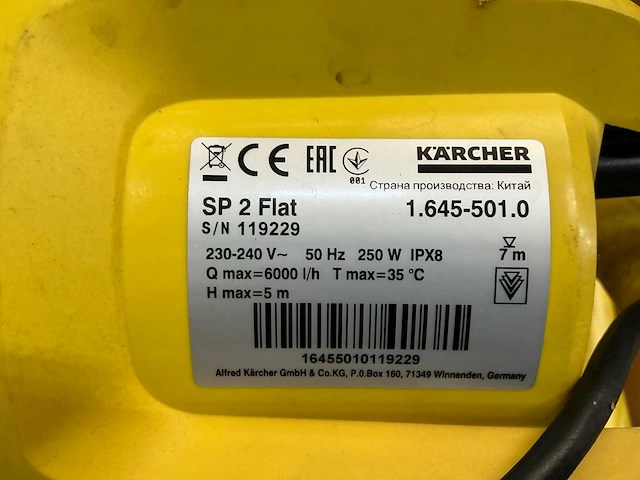 Karcher sp 2 flat dompelpomp - afbeelding 1 van  2