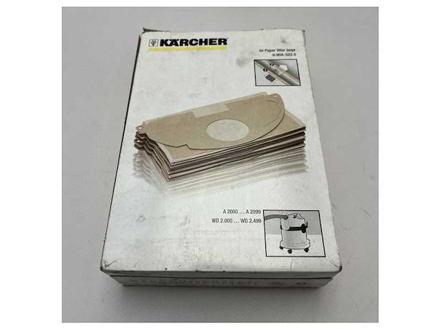 Karcher stofzuigerzakken duurzame papieren filters voor maritiem gebruik compatibel met a 2000 - wd 2499 modellen - afbeelding 1 van  1