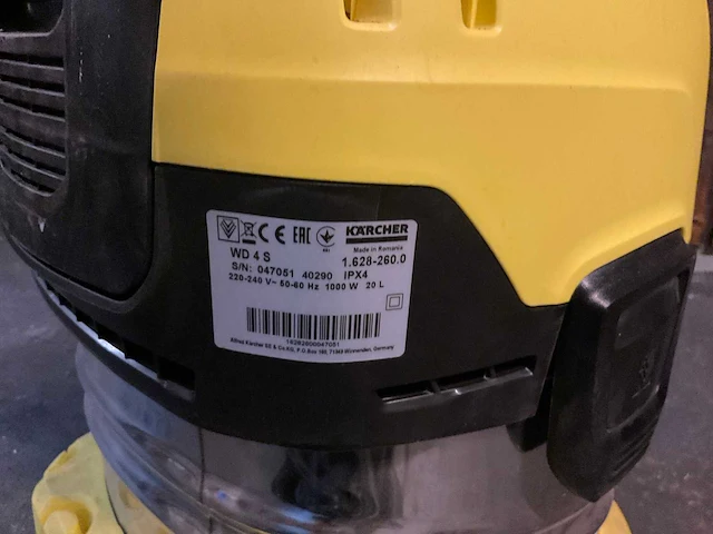 Kärcher wd 4 s industriële stofzuiger - afbeelding 4 van  6