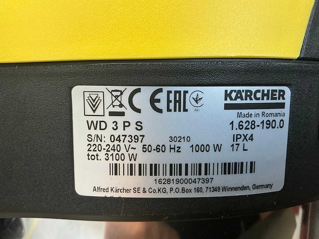 Kärcher wd3 industriële stofzuiger - afbeelding 9 van  9