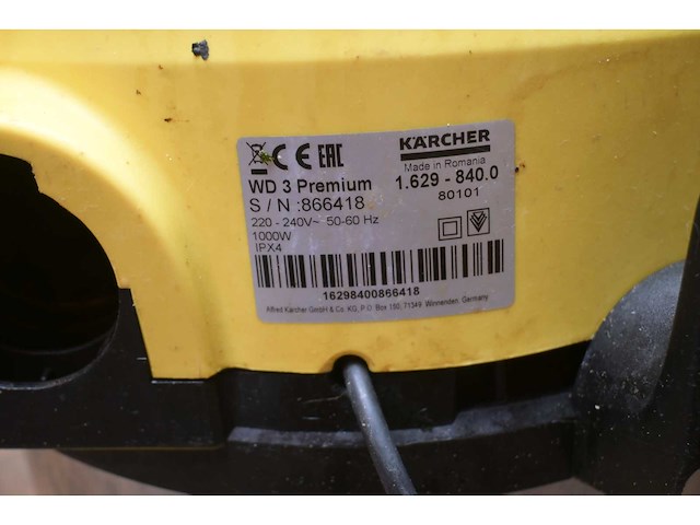 Kärcher wd3 premium industriële stofzuiger - afbeelding 3 van  4